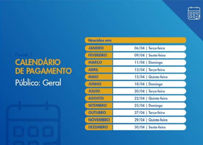 Veja as datas de pagamento