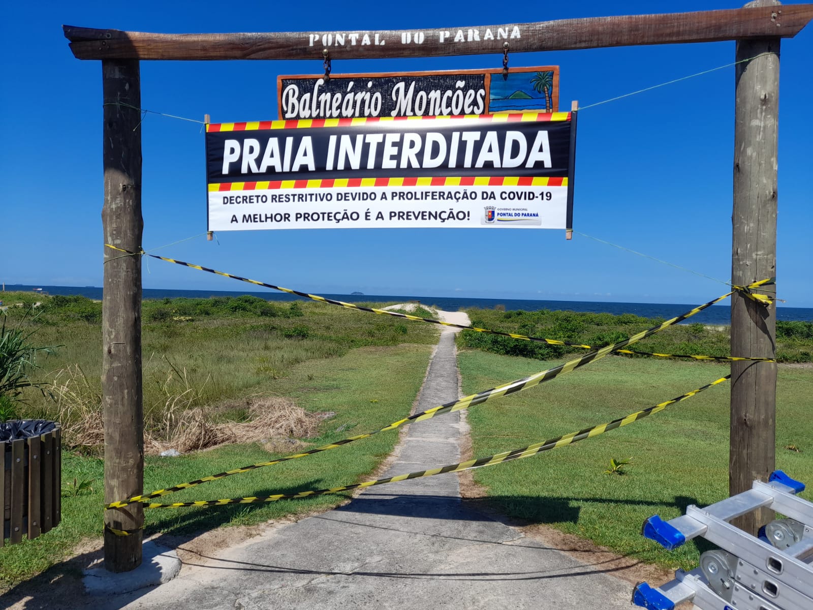 Praias dos balneários de Pontal do Paraná estarão fechadas (Foto: Prefeitura de Pontal do Paraná)