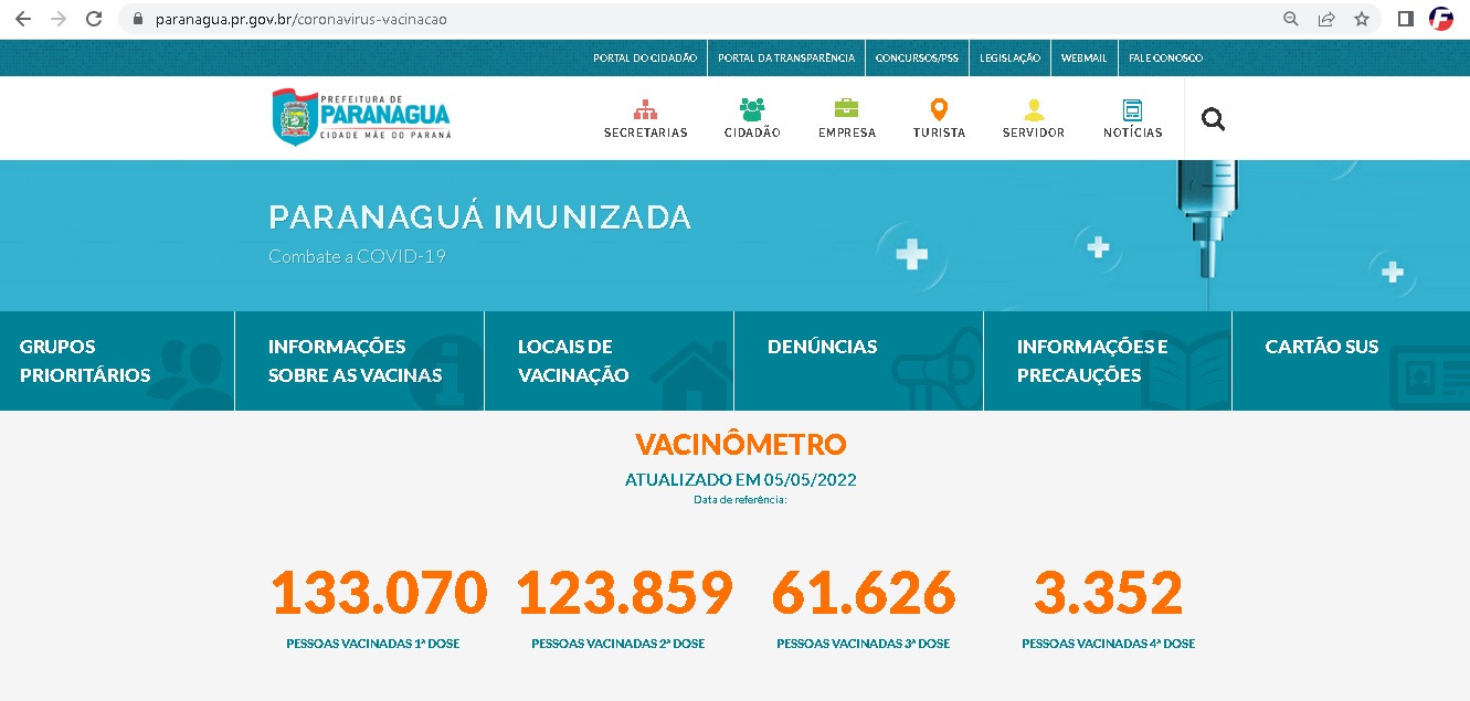 Em dois dias, 241 pessoas tomaram a quarta dose contra a Covid-19 em Paranaguá 2
