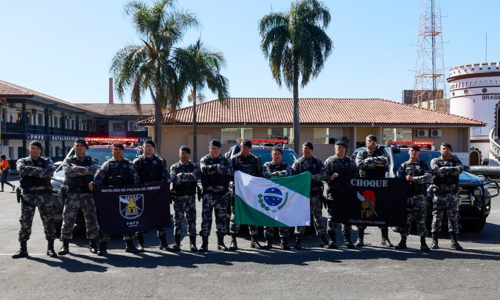 Policiais de forças militares que foram enviadas ao Rio grande do Sul