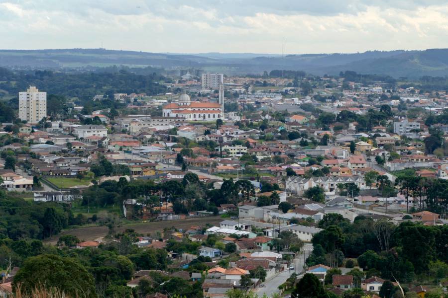 Imagem da cidade da Lapa vista de cima, cidade onde esta o ganhador do nota paraná