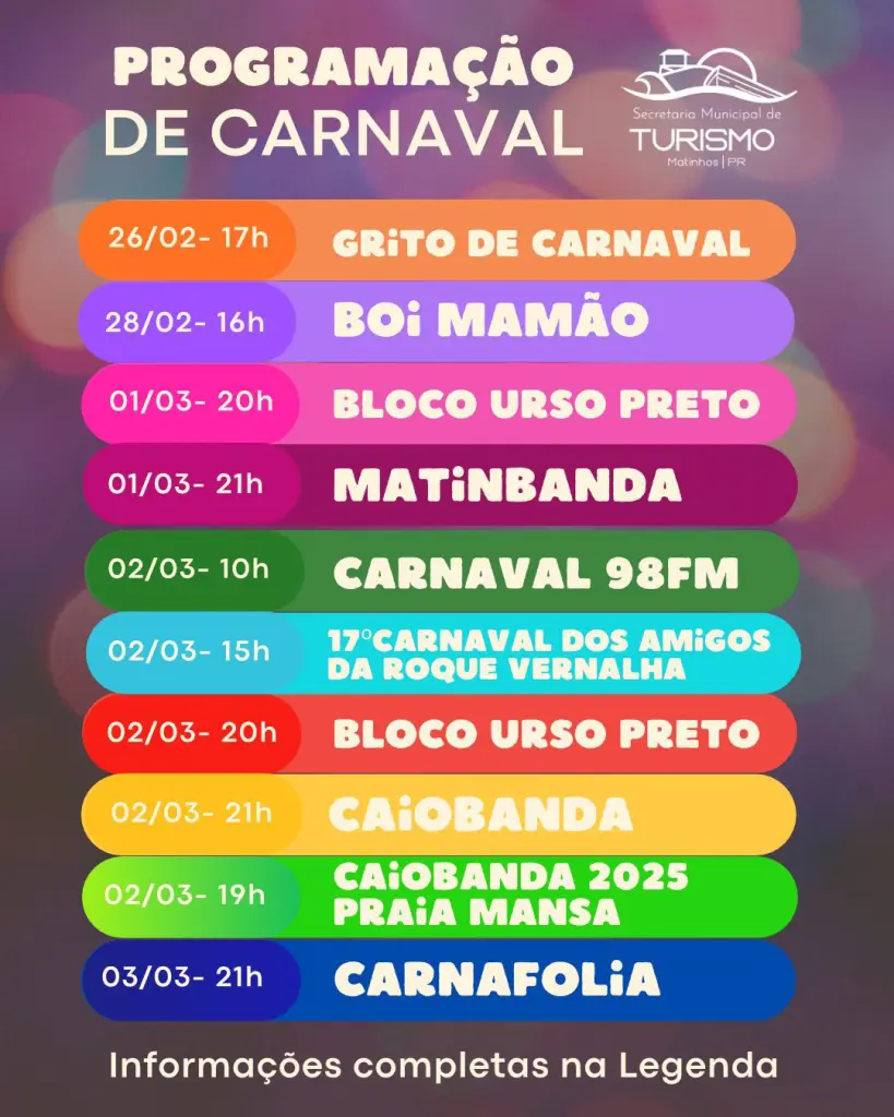 2b programacao de carnaval em matinhos