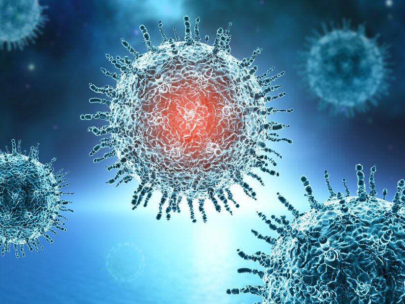 renderizacao 3d de um historico medico com celulas de virus 1048 13121