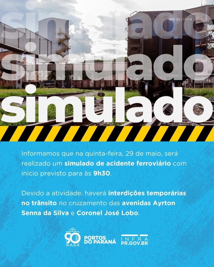 Portos do Paraná dará apoio à simulação de acidente ferroviário em Paranaguá 2 2 acidente ferroviario em paranagua