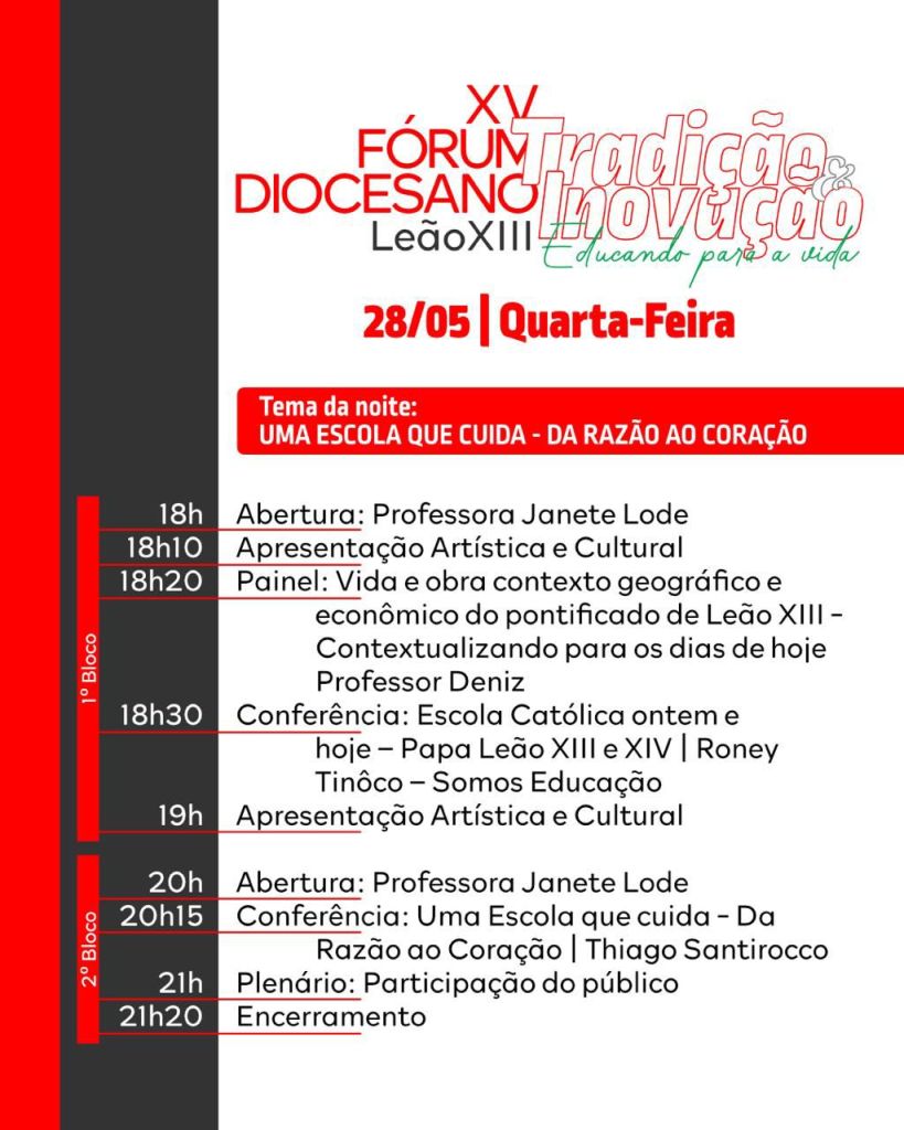 15.º Fórum Diocesano Leão XIII propõe discussão sobre tradição, inovação e o legado de uma escola que cuida 4 27d1d4a6 f50f 4c90 b816 323480d77310