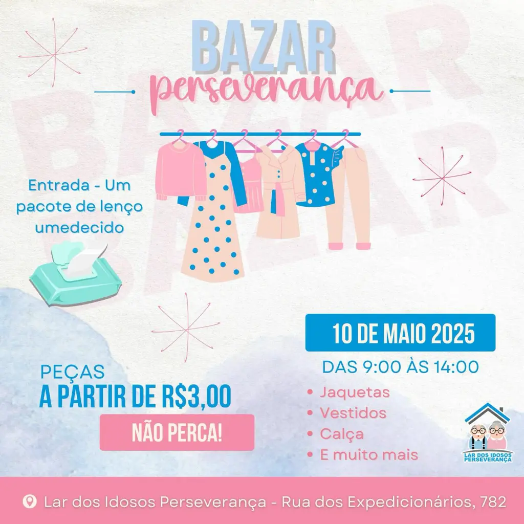 Solidariedade: Bazar Perseverança ocorre no próximo sábado em Paranaguá 2 2b bazar perseveranca em paranagua