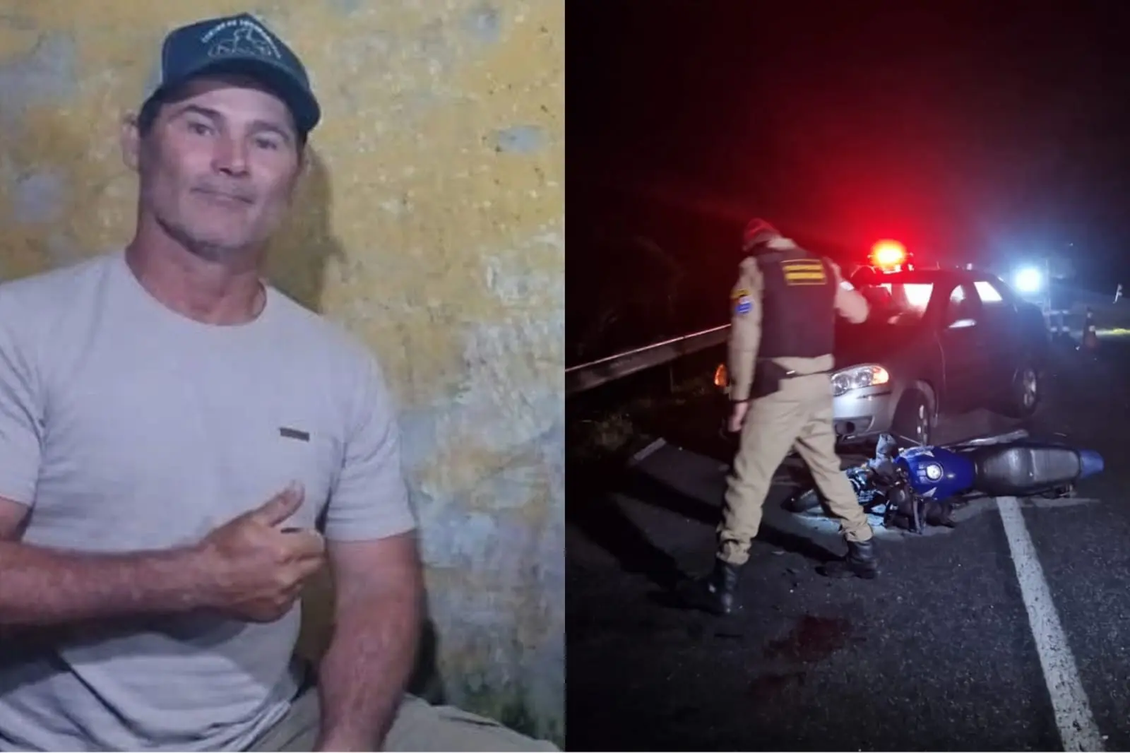 O condutor do Siena não teria visualizado o motociclista, que ainda estava se levantando, e acabou o atropelando
