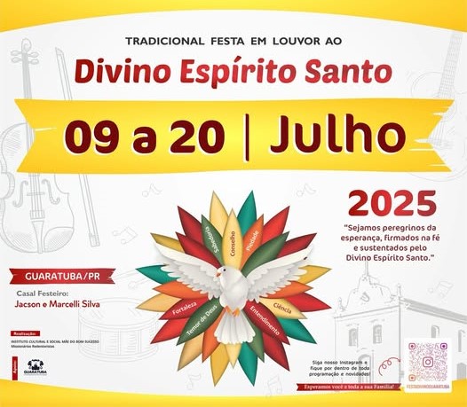 Turismo e religiosidade: Festa do Divino 2025 movimenta Guaratuba em julho 2 folder da festa do divino em guaratuba1