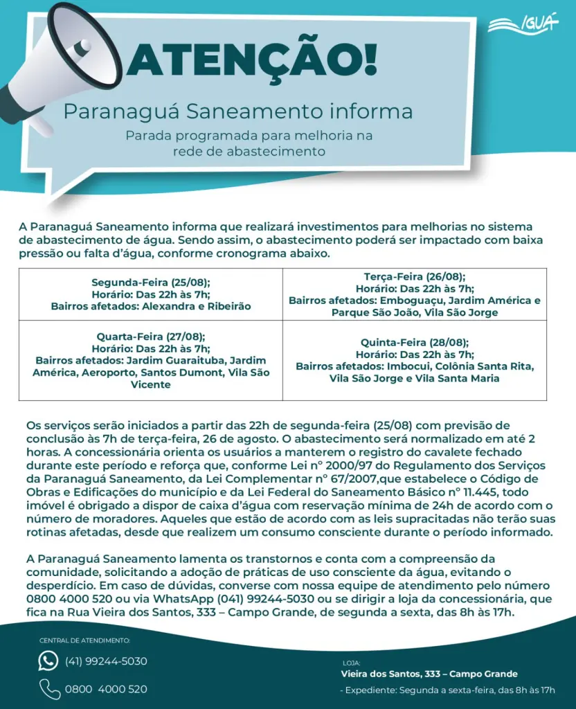 Comunicado da Paranaguá Saneamento - 24/08/2025 2 WhatsApp Image 2025 08 24 at 22.26.03