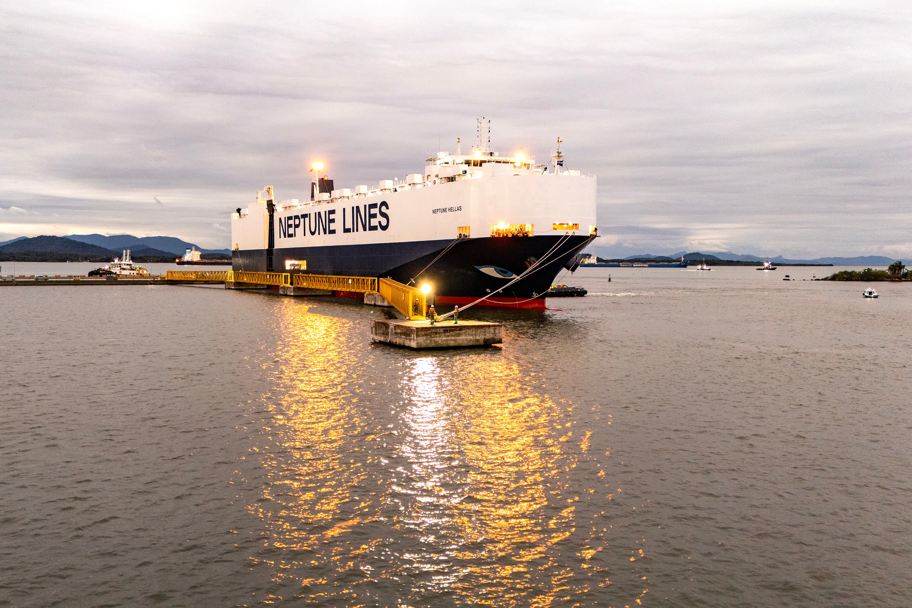 Embarcação pertence ao armador grego Neptune Lines (Foto: Claudio Neves/Portos do Paraná)