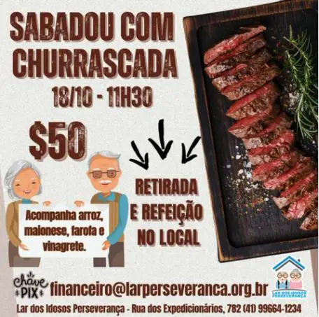 3.ª edição do “Sabadou com Churrascada”, do Lar Perseverança, ocorrerá no dia 18 de outubro 3 Capturar 1