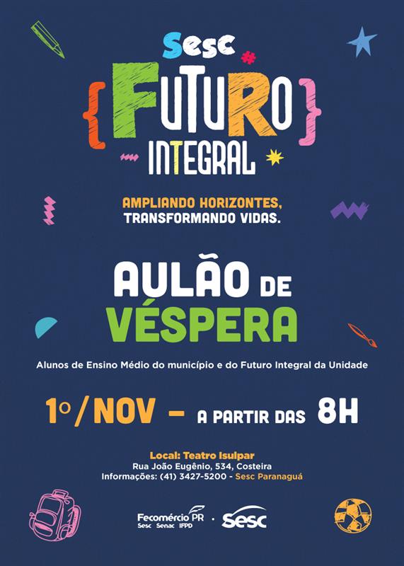 Aulão de Véspera para o ENEM 2025 será realizado pelo Sesc Paranaguá no sábado 2 WhatsApp Image 2025 10 30 at 19.57.49