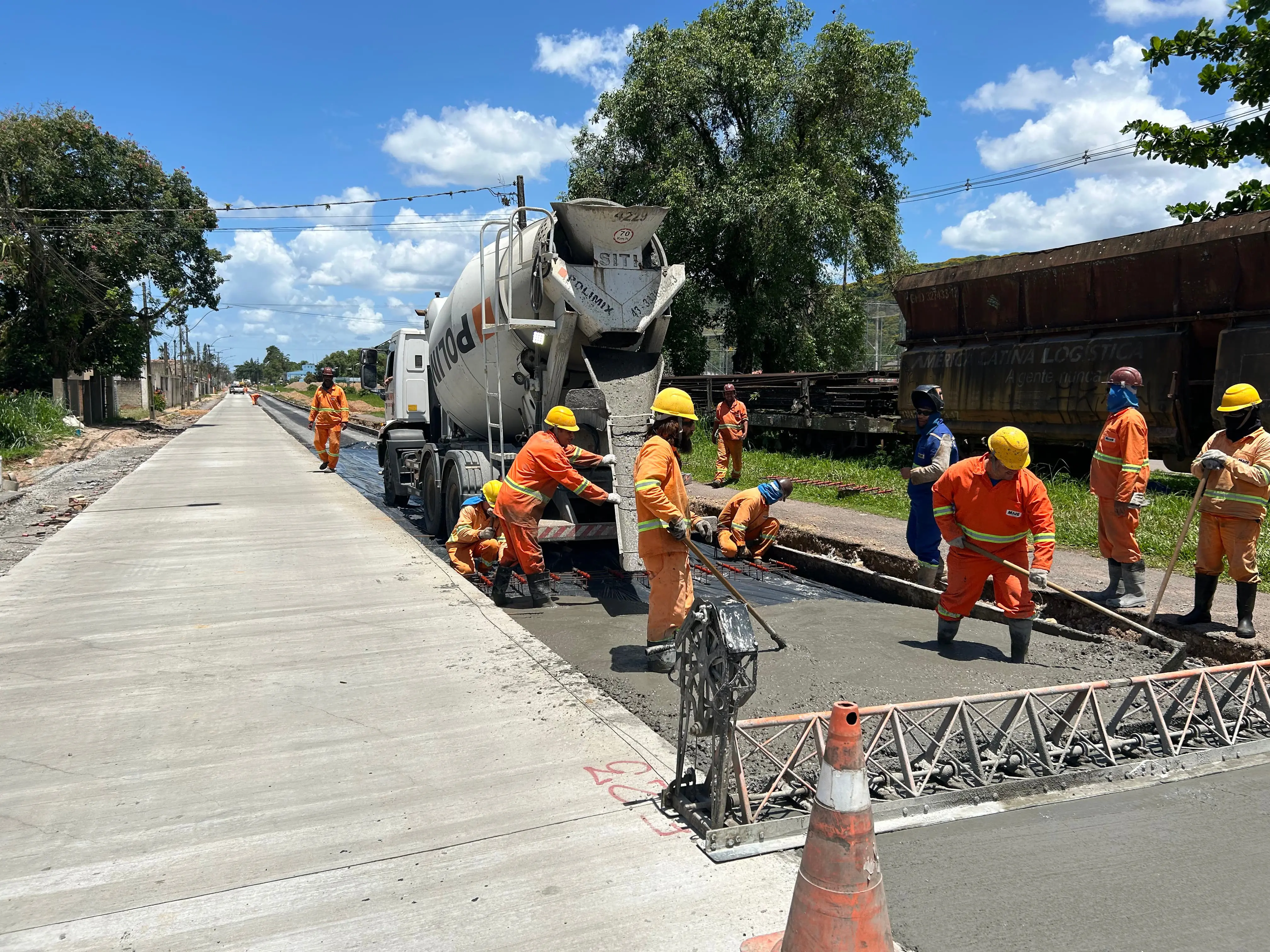 Obras na Avenida Conde Matarazzo, em Antonina, já superam 60% de execução 1 Com isso, mais de 60% das obras da Avenida Conde Matarazzo estão executadas (Foto: Mayara Locatelli/ Portos do Paraná)
