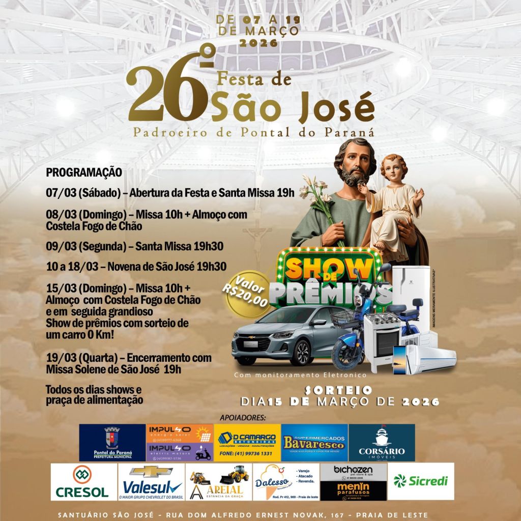 Festa de São José 2026, padroeiro de Pontal do Paraná, acontece entre 7 a 19 de março 2 WhatsApp Image 2026 02 26 at 08.11.47 1