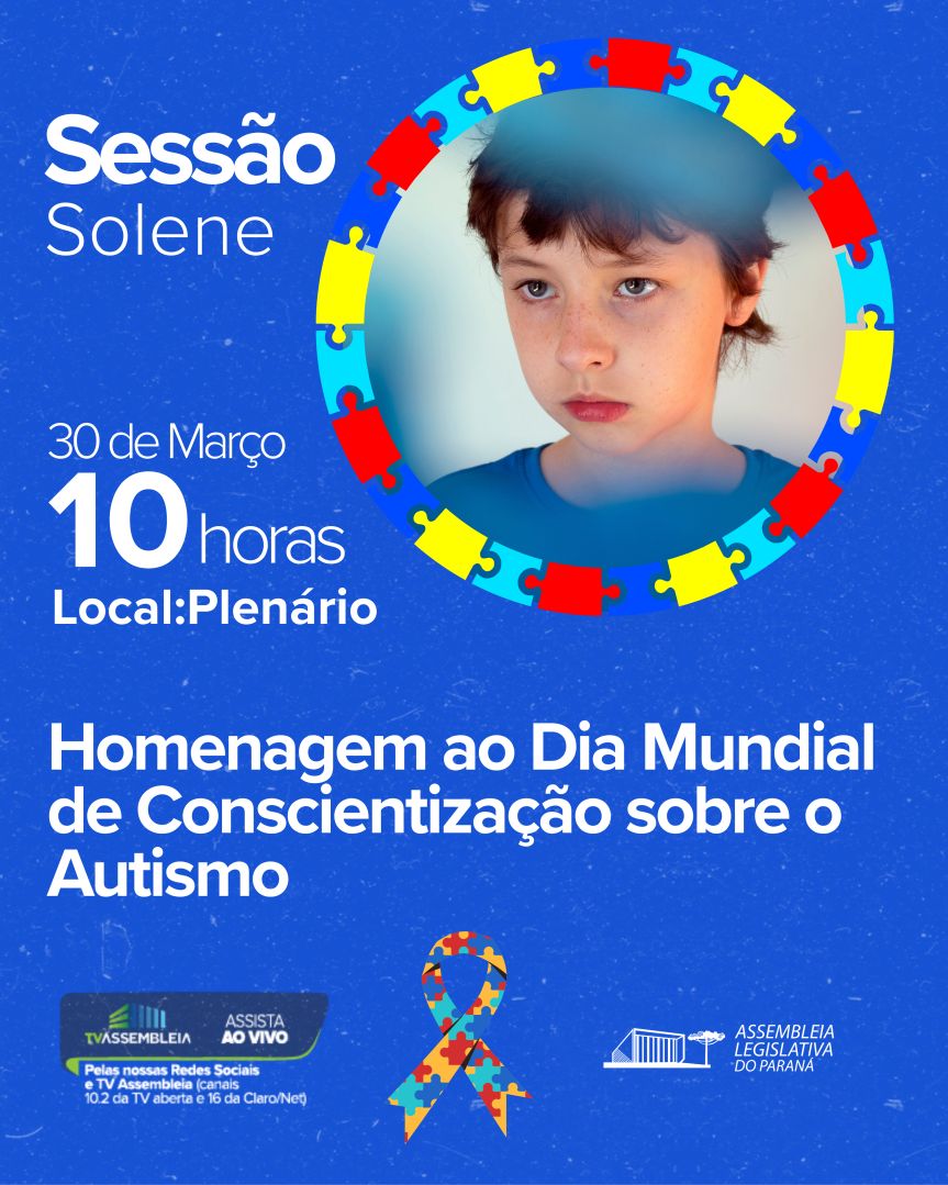 Assembleia Legislativa promove sessão solene em alusão ao Dia Mundial de Conscientização do Autismo 1 Créditos: Arte: Mylena Oliveira