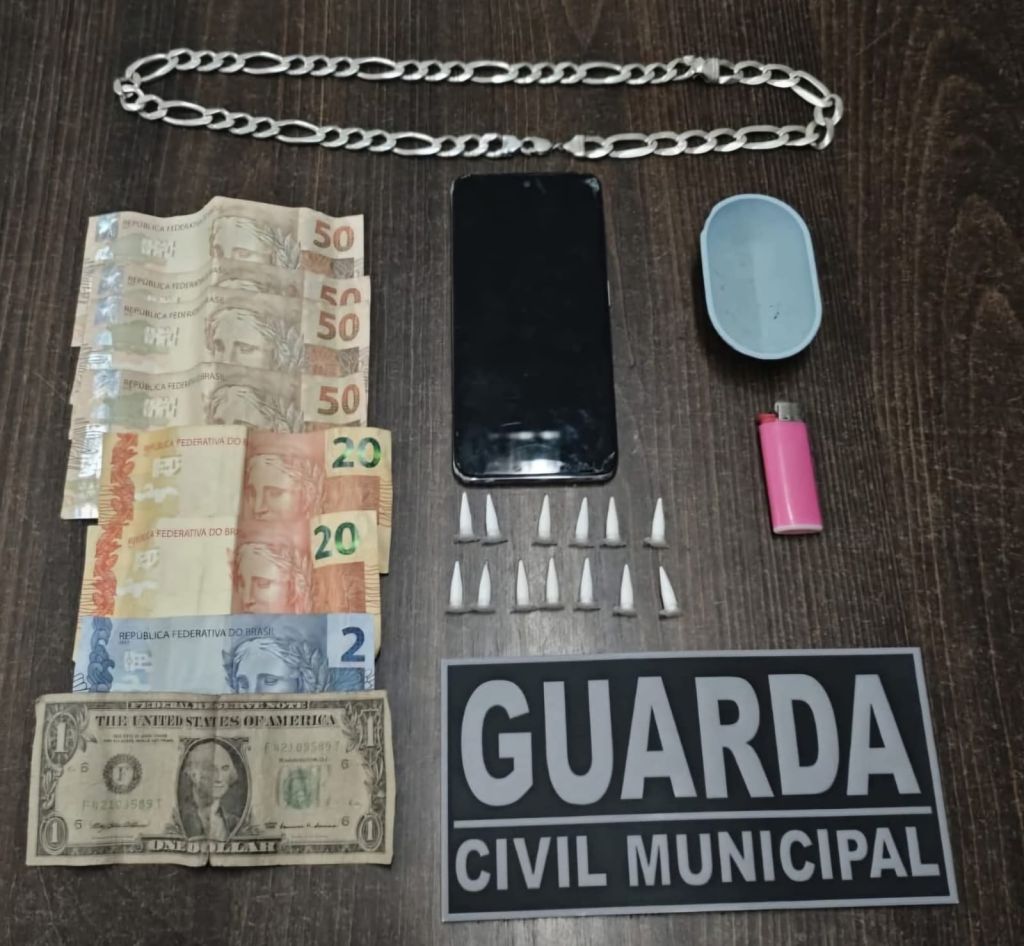 Jogados no pátio de uma casa, as guarnições encontraram 13 pinos plásticos com cocaína - Foto: GCM de Matinhos