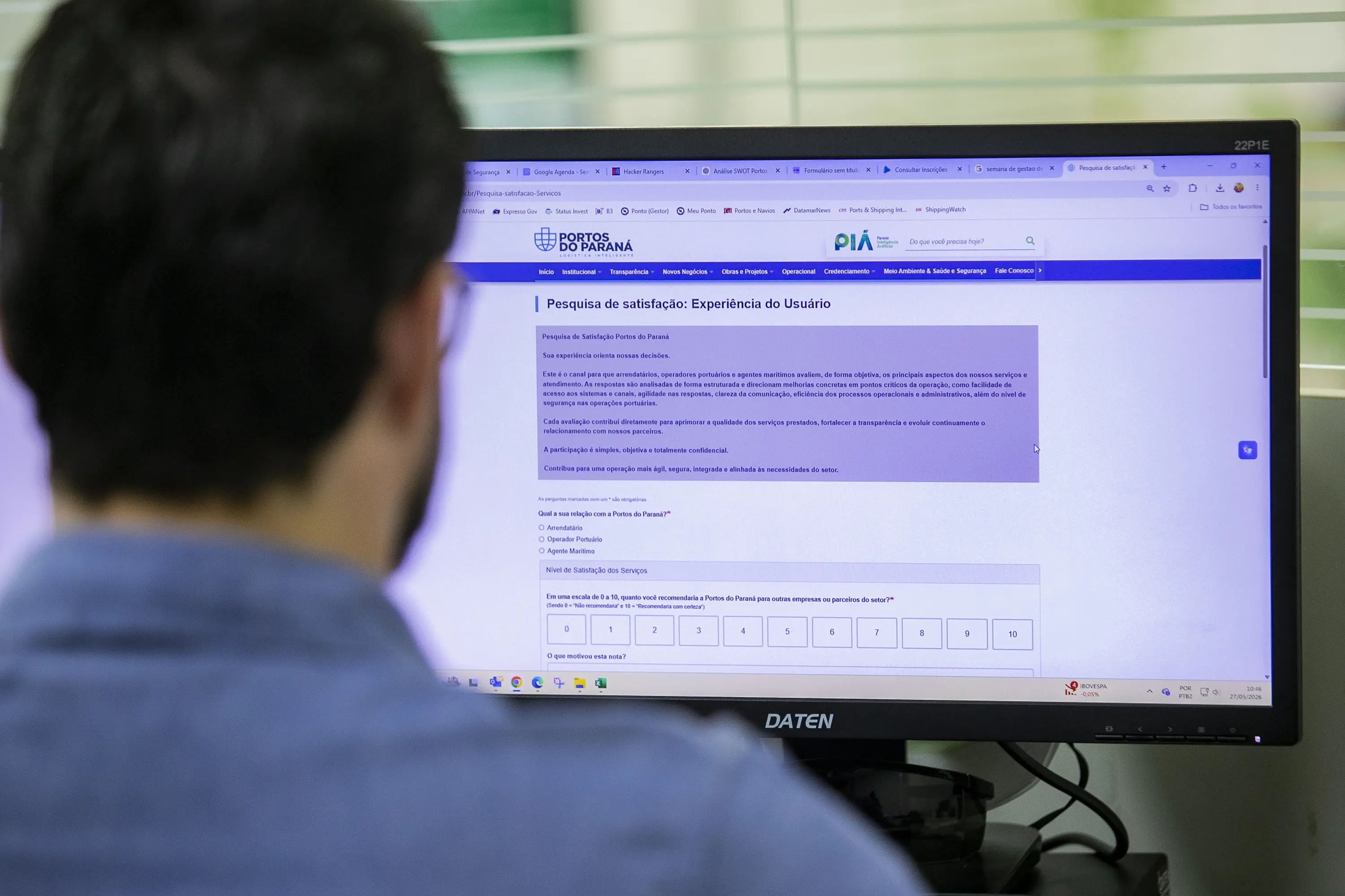 Pesquisa é dividida em dois segmentos e participação é anônima (Foto: Claudio Neves/Gcom Portos do Paraná)