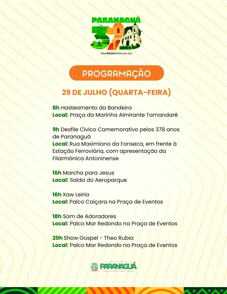 PARANAGUÁ 378 ANOS: Prefeito Adriano Ramos divulga programação oficial com shows nacionais e inaugurações 12 753237283 1358019716507807 2604370817782265029 n