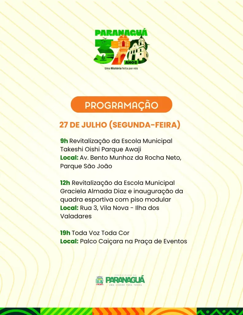 PARANAGUÁ 378 ANOS: Prefeito Adriano Ramos divulga programação oficial com shows nacionais e inaugurações 10 754884647 1358019669841145 1109793416573610194 n