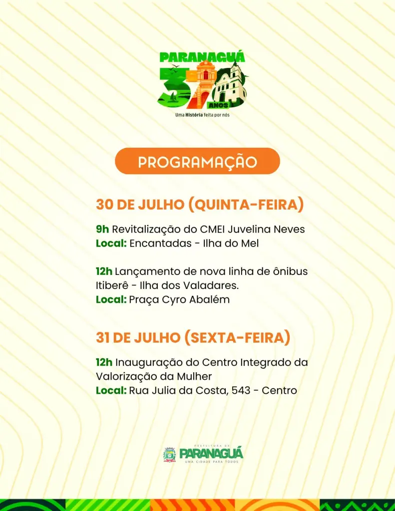 PARANAGUÁ 378 ANOS: Prefeito Adriano Ramos divulga programação oficial com shows nacionais e inaugurações 13 755946513 1358019819841130 3451096535877536890 n