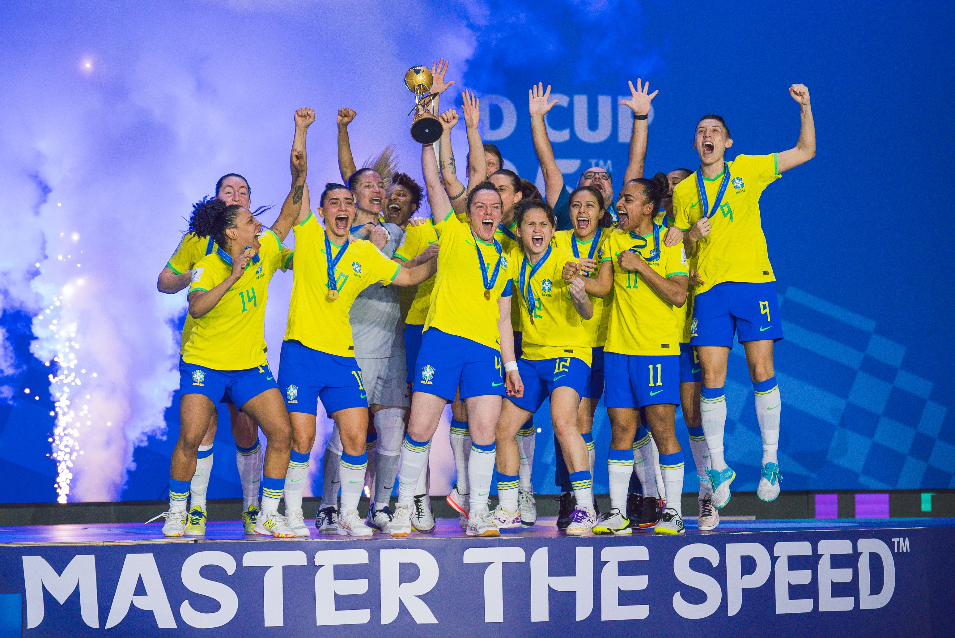Partidas vão acontecer na Arena Albertina Salmon. Seleção Brasileira foi campeã da primeira Copa do Mundo da modalidade contra Portugal em 2025, nas Filipinas (Foto: Fabio Souza/CBF)